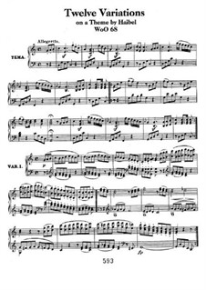 Zwölf Variationen über 'Menuett a la Vigano' aus 'Le nozze disturbate' von J. Haibel, WoO 68: Für Klavier by Ludwig van Beethoven