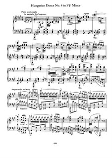 Tanz Nr.4 in fis-Moll: Für Klavier by Johannes Brahms
