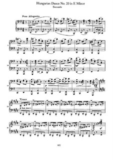 Tanz Nr.20 in e-Moll: Erste und zweite Stimme by Johannes Brahms