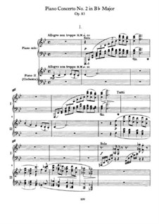 Konzert für Klavier und Orchester Nr.2 in B-Dur, Op.83: Version für zwei Klaviere, vierhändig by Johannes Brahms