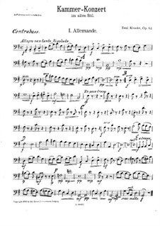 Kammerkonzert im alten Stil für Flöte und Streichorchester, Op.112: Kontrabass-Stimme by Emil Kronke