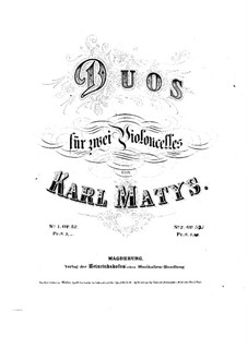 Duett für zwei Cellos, Op.52: Cellostimme I by Karl Matys