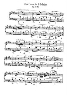 Nocturnen, Op.32: No.1 in B Major by Frédéric Chopin