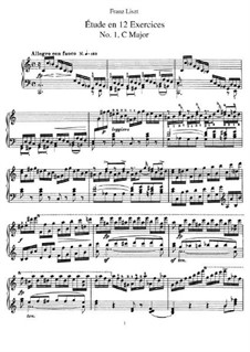 Études d'exécution transcendante, S.136: Für Klavier by Franz Liszt