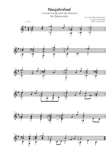 Sechs Lieder, Op.88: Nr.1 Neujahrslied, für Gitarre by Felix Mendelssohn-Bartholdy