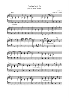 Largo (Ombra mai fu): For piano / organ manuals by Georg Friedrich Händel