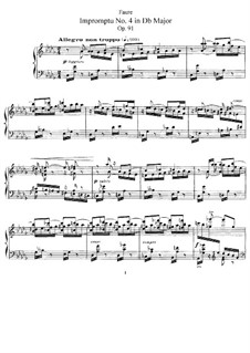 Impromptu für Klavier Nr.4 in Des-Dur, Op.91: Für einen Interpreten by Gabriel Fauré