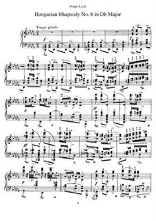 Nr.6 in Des-Dur, für Klavier, S.244: Für einen Interpreten by Franz Liszt