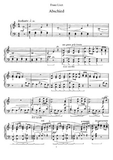 Abschied, S.251: Für Klavier by Franz Liszt