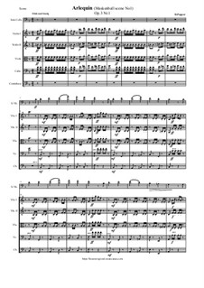 Maskenballszene für Cello und Klavier, Op.3: No.1 Harlequin, for cello and string orchestra - score and parts by David Popper