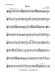 Bourrée: For alto-saxophone (or other instrument in Es) and piano by Leopold Mozart