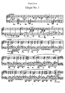 Elegie Nr.1, S.196: Für Klavier by Franz Liszt