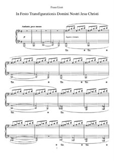In Festo Transfigurationis Domini nostri Jesu Christi, S.188: Für Klavier by Franz Liszt