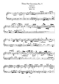 Nr.9 in f-Moll, BWV 795: Für Klavier by Johann Sebastian Bach