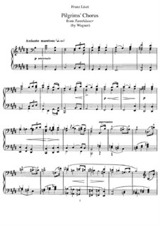 Transkription über 'Pilgerchor' aus 'Tannhäuser' von Wagner, S.443: Für Klavier by Franz Liszt