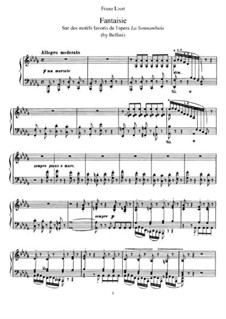 Fantasie über Themen aus 'La Sonnambula' von Bellini, S.393: Für Klavier by Franz Liszt