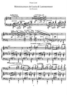 Réminiscences de 'Lucia di Lammermoor'. Transcription on Themes by Donizetti, S.397: Für Klavier by Franz Liszt