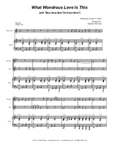 What Wondrous Love (with 'Must Jesus Bear The Cross Alone'): Duet for Bb-trumpet and french horn by folklore, George Nelson Allen