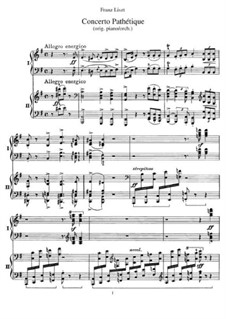 Concerto pathétique, S.258: Für zwei Klaviere, vierhändig by Franz Liszt