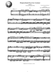 Harpsichord (or Piano) Sonatas, Op.4: Sonata No.4 in A minor, CSPla13 by Giovanni Benedetto Platti