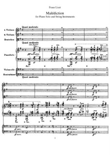 Malediktion, S.121: For piano solo and string instruments by Franz Liszt