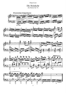 Sechs polnische Lieder. Transkriptionen über Themen von Chopin, S.480: Nr.6 Die Heimkehr by Franz Liszt