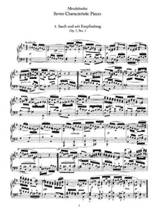 Sieben Charakterstücke, Op.7: Vollsammlung by Felix Mendelssohn-Bartholdy