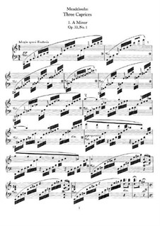 Drei Capricen, Op.33: Caprice No.1 in A Minor by Felix Mendelssohn-Bartholdy