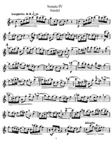 Sonate für Flöte und Cembalo in C-Dur, HWV 365 Op.1 No.7: Solostimme by Georg Friedrich Händel