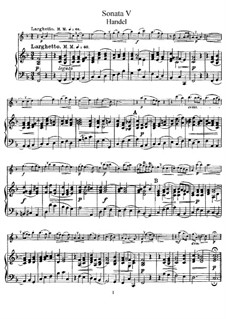 Sonate für Flöte und Cembalo in F-Dur, HWV 369 Op.1 No.11: Partitur by Georg Friedrich Händel