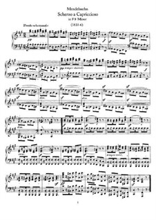Scherzo a capriccio in fis-Moll, WoO 3: Für einen Interpreten by Felix Mendelssohn-Bartholdy