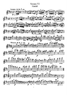 Sonate für Flöte und Cembalo in h-Moll, HWV 367b Op.1 No.9b: Solostimme by Georg Friedrich Händel
