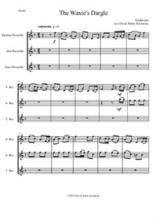 15 easy trios for recorder trio (soprano, alto, tenor): The Waxie's Dargle (The girl I left behind me) by folklore