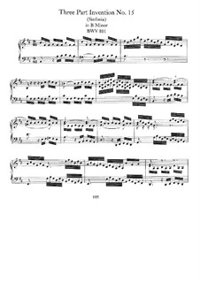 Nr.15 in h-Moll, BWV 801: Für Keyboard by Johann Sebastian Bach