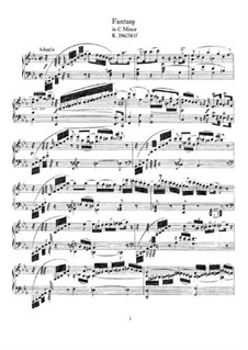 Fantasie für Klavier Nr.2 in c-Moll, K.396: Für einen Interpreten by Wolfgang Amadeus Mozart