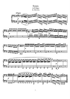 Sonate für Klavier, vierhändig in D-Dur, K.381: Stimmen by Wolfgang Amadeus Mozart