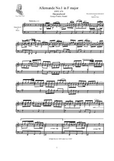 3 Allemandes, HWV 476/77/78: Für Cembalo (oder Klavier) by Georg Friedrich Händel