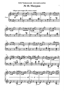 Nr.10 Mazurka: Für Klavier by Pjotr Tschaikowski