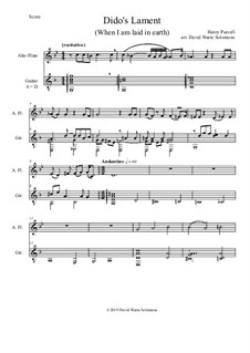 Dido's Lament: For alto flute and guitar by Henry Purcell