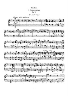 Vier Impromptus für Klavier, D.899 Op.90: Vollsammlung by Franz Schubert