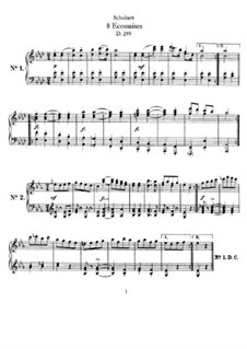 Acht Ecossaisen für Klavier, D.299: Für einen Interpreten by Franz Schubert