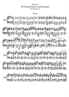 Sechzehn deutsche Tänze und zwei Ecossaises, D.783 Op.33: Vollsammlung by Franz Schubert