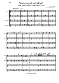 Variations on Alleluia! Alleluia! Hearts and voices heavenward raise: Für Flötenquartett by Joseph Barnby