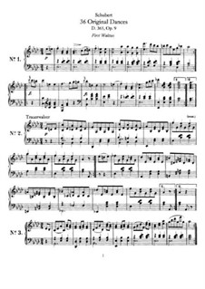 Sechsunddreissig ursprünglichen Tänze, D.365 Op.9: Vollsammlung by Franz Schubert