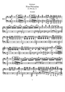 Vier Polonäsen für Klavier, vierhandig, D.599 Op.75: Erste und zweite Stimme by Franz Schubert