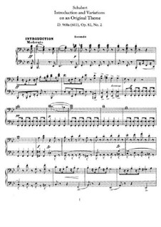 Variationen über ein eigenes Thema, D.603/968a Op.82 No.2: Für Klavier, vierhändig by Franz Schubert