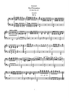 Sechs Polonäsen, D.824 Op.61: Für Klavier, vierhändig by Franz Schubert