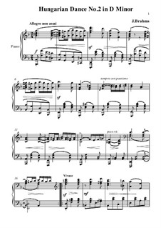 Tanz Nr.2 in d-Moll: Für Klavier by Johannes Brahms