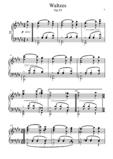 Walzer Nr.2: Bearbeitung für Klavier by Johannes Brahms