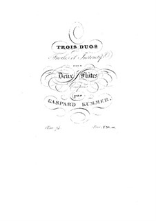Trois duos faciles et instructifs pour deux flûtes, Op.74: Flötenstimme II by Kaspar Kummer